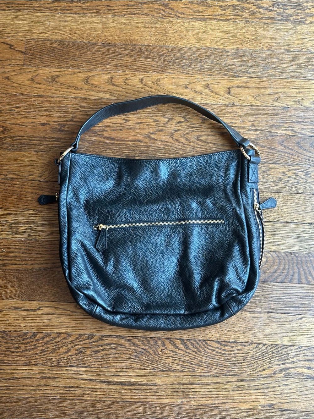 Laggo Leather Shoulder Bag (Black)